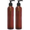 Empty Lotion Pump Bottles, BPA-Free Refillable Plastic 8 Oz Amber