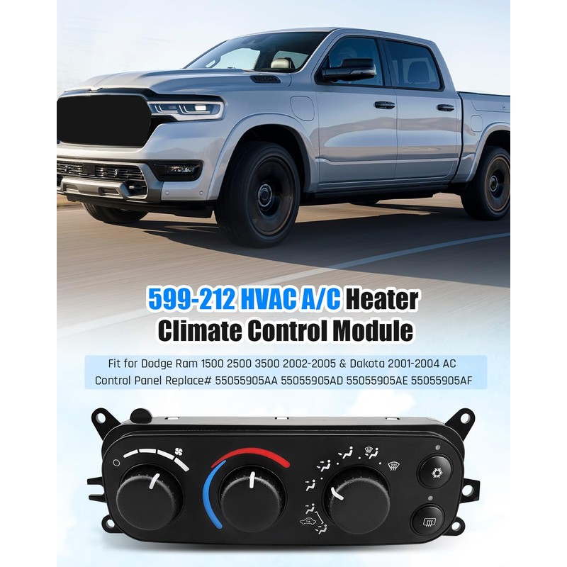 599-212 Climate Control Module Fit for Dodge Ram 1500/2500/3500 2002-2005，Fit