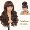 Brown Wavy Wig with Bangs for Women, 26 Inch Long