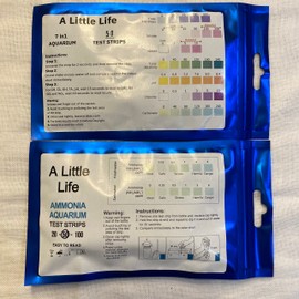 A Little Life Complete Aquarium 8 in1 Test Kits, 7in1 & Ammonia Testing Strips (50x (7in1), 50x Ammonia)