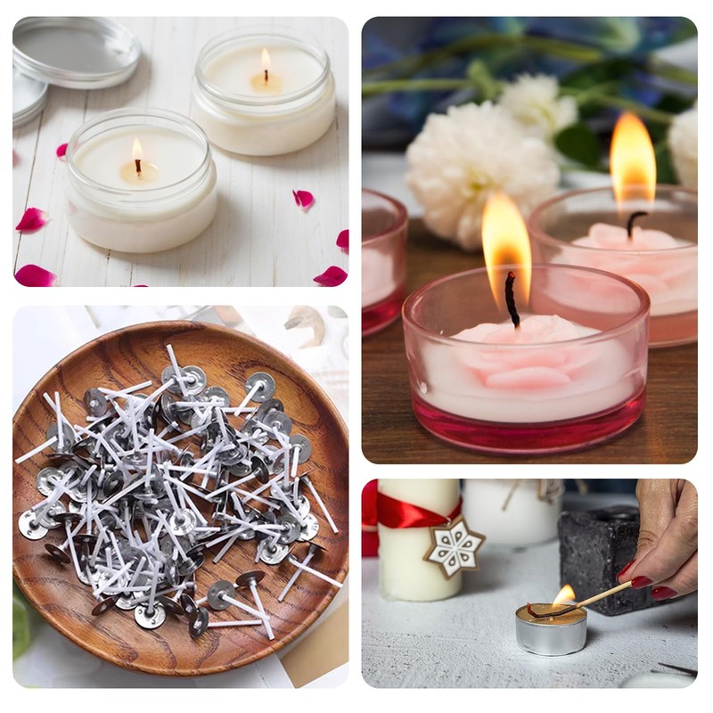 600 stoppini per candela, stoppini da 2,6 cm in cotone,