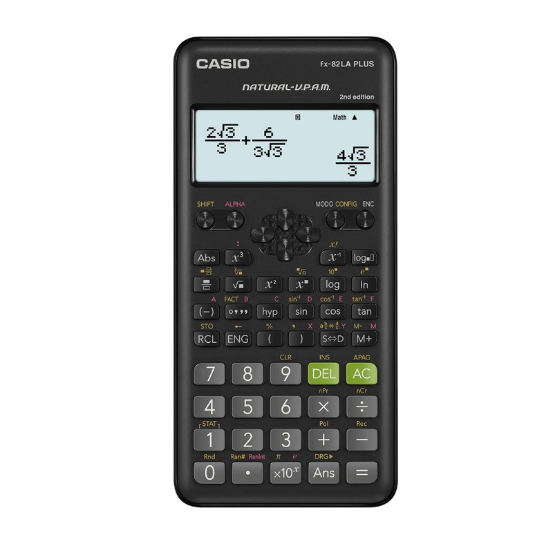 Casio Calculadora Científica, fx-82LA Plus-BK-2, 252 Funciones, Nivel Primaria y