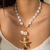 Bohemian Puka Shell Necklace For Women Layered Sequins Starfish Conch