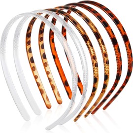 WILLBOND 6 Pieces Plastic Plain Headbands Teeth Comb Headbands Skinny DIY Hair Bands for Women