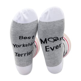 PXTIDY Best Yorkshire Terrier Mom Ever Socks Yorkie Owners Socks Yorkie Gifts for Lovers Animal Dog Mom
