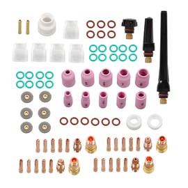 Timunr 87PCS TIG Welding Torch Repair Kit – Stubby Gas Lens, Alumina Nozzles, Glass Cups for WP-17/18/26 – Welding Nozzle and Collet Set for DIY and Professionals