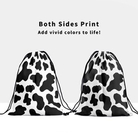 Leaf Grip Bags for Gymnastics Tropical Leaves Grip Bag for Girl Botanical Drawstring Storage Bags, Dairy Cow, 9.25" x 12"