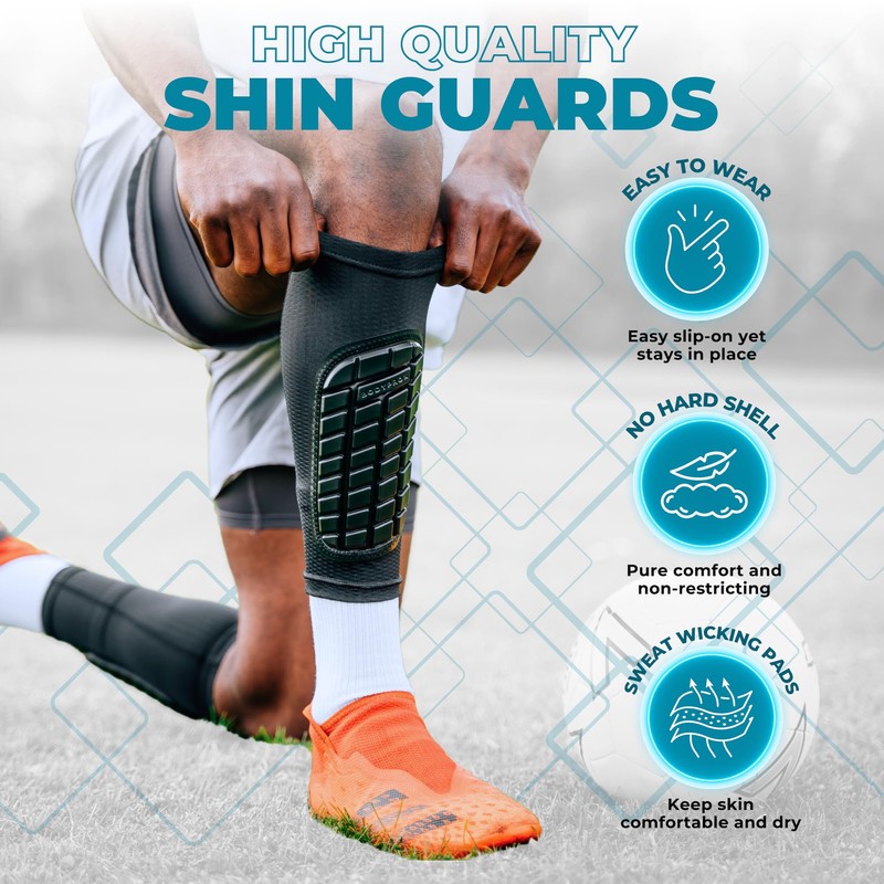 Bodyprox Soccer Shin Guards Sleeves for Men, Women and Youth