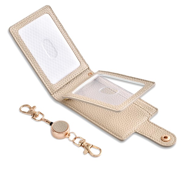 Accart Pass Case, Vertical ID Card Holder with Reel, Employee