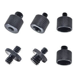 Midyrrg 6 Pcs Tripod Adapter Mic Stand Adapter 3/8 to 1/4 Adapter and 3 8 to 5 8 Female/Male Screw Adapters Tripod Screw Thread Adapter for Tripods Camera Microphone Stand Speakers Monitor