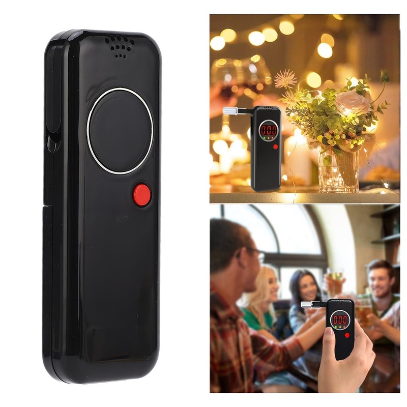 Breath Tester Digital Drunk Meter LCD Display with Audio Alarm