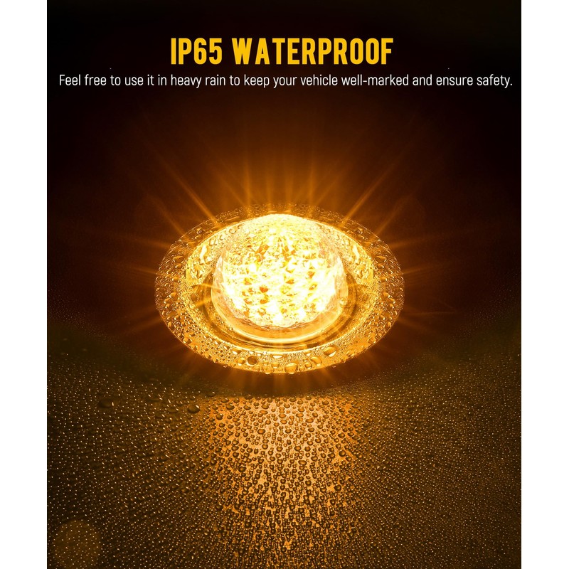 Partsam 2Pcs Watermelon Lights Dual Color Amber Blue LED Marker