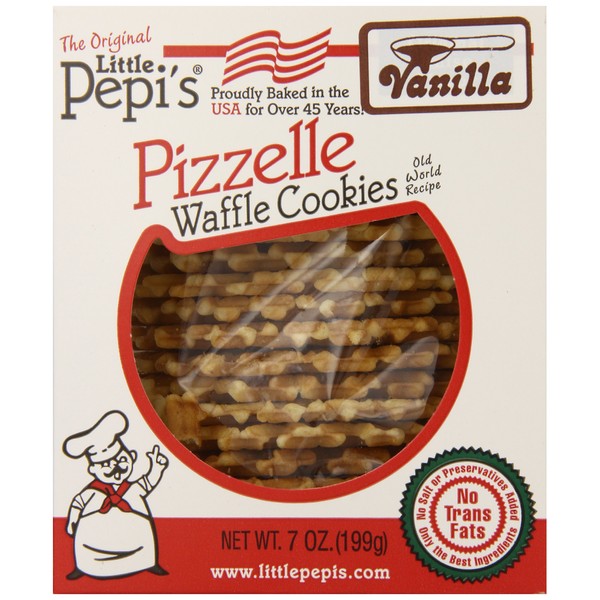 Little Pepi's Pizzelles, Vanilla, 7 Ounce
