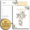 10 Invitation Cards with Envelope Invitation Glitter Double-Sided Cards Stylish