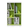 Furinno Luder Bookcase / Book / Storage , 5-Cube, White/Green