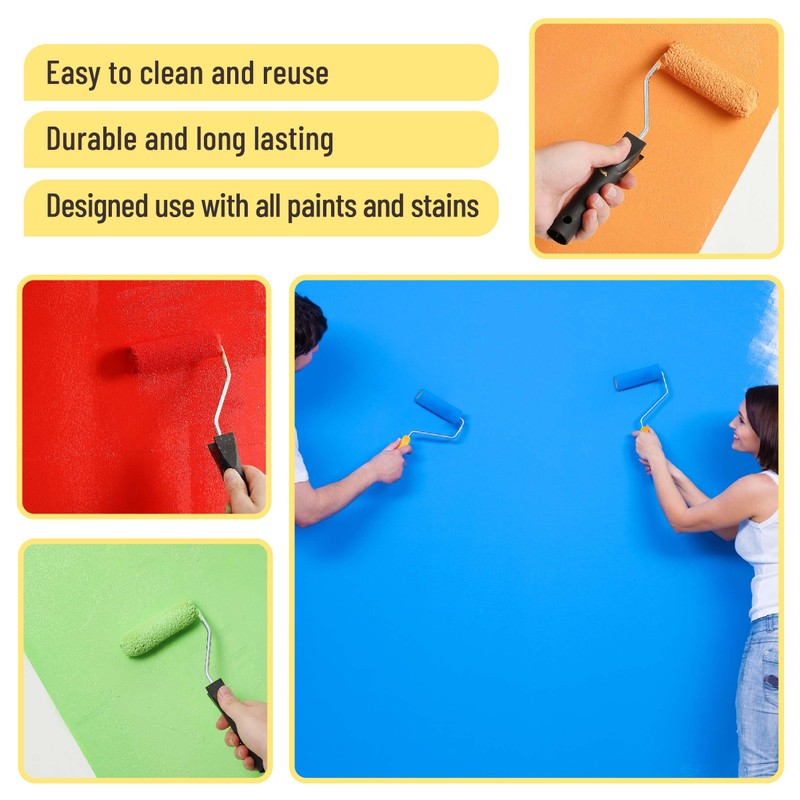 Bates- Paint Rollers, 4 inch Paint Roller with 10 Covers,