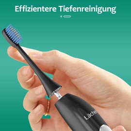 Lächen Replacement brush head, moderate hardness of the brush head, suitable for all Smile electric toothbrushes, W162 (black)