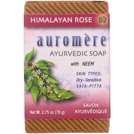 Auromere Ayurvedic Bar Soap, Himalayan Rose - Eco Friendly, Handmade, Vegan, Cruelty Free, Natural, Non GMO (2.75 oz), 3 pack