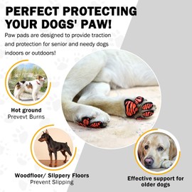SCENEREAL Dog Paw Protector Anti-Slip Grips to Keeps Dogs from Slipping On Hardwood Floors, Best for Summer Hot Pavement, Dog Shoes Booties Socks Replacemen L 48 Pieces