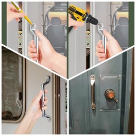 ZRuiYFFS Heavy Duty Rounded Corners 304 Stainless Steel Door Handle, Metal Handle handrail, Suitable for Ships, RVs, chests of Drawers (Hole Centers: 4in(100mm)-1PC)