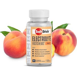 SaltStick Fastchews Buffered Electrolyte Salts Tablet - 60 Count, Peach - 03-4060