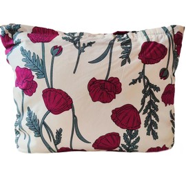 KSMMA Makeup Bag for Women,Canvas Zipper Cosmetic Bag,Small Makeup Bag,Floral Makeup Bag,Fashion Cosmetic Brush Organizer,Sister Gift Travel Toiletries Bag,Makeup Bag for Purse (Fuchsia Flowers)