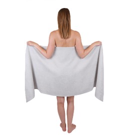 Betz Berlin Sauna Towel Large XXL Size 70 x 200 cm Bath Towels Sauna Towel 100% Cotton Colour Silver Grey