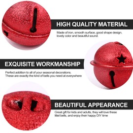 Milisten 30pcs 4cm Christmas Jingle Bell Iron Star Cutout Bell Ornament Xmas Tree Hanging Pendant For Winter Holiday Wreath Garland Pet Collar DIY Craft