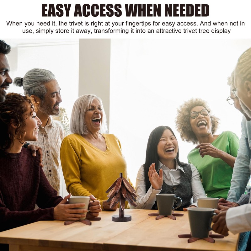 Anfrere Wooden Trivets for Hot Dishes, Tree-Shaped Wooden Trivet Set,