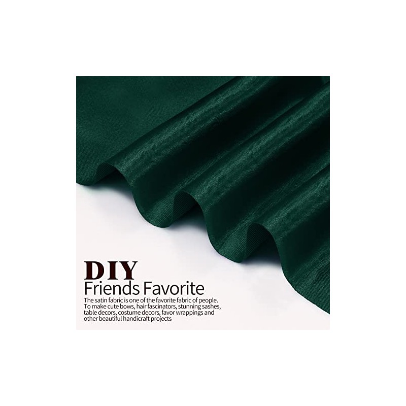 Horbaunal Hunter Green Satin Fabric, 60" Wide, 2 Yards, Soft