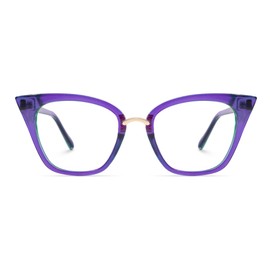 Zeelool Reader Blue Light Blocking Reading Glasses for Women Cat Eye Purple Computer Reading Glasses Anti-reflective Coating ZJGX001899-07(Purple,3.00)