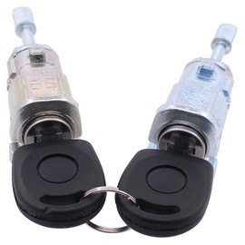 HouYeen Pair Front Door Lock Cylinders for V-W Bora Golf Lupo Polo Fabia Left Passenger and Right Driver Side Door Security Lock Barrel with Keys