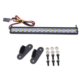 1/10 RC Roof Light Bar Universal White Light RC Crawler Light Bar with 15 LED Lamp Beads Mounting Brackets for 1/10 RC Car