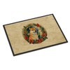 Caroline's Treasures DAC2430MAT Shiba Inu Christmas Flowers Doormat Front Door