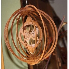 Rostikal Windspiel mit Schmetterling 18 cm Gartendeko Vintage Rost Deko Hängedeko Garten Deko