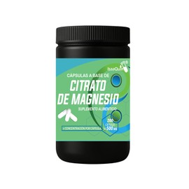 Isaaquim Citrato de Magnesio Puro 1500 mg – 200 Cápsulas | Aporta 240 mg de Magnesio por Porción de 3 Cápsulas | 66 Porciones por Frasco | Alta Absorción