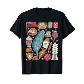 Taiwan Doodles Taipei Asia Bubble Tea Gua Bao T-Shirt