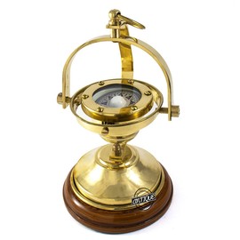AV Nautical Compass Gimbals Ship/Boat Floating Dial Binnacle Collectible Maritime Gifts(Desk Decor)