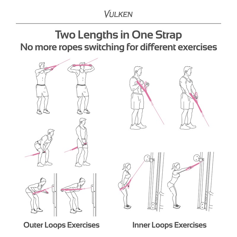 Vulken Tricep Rope Cable Attachment. 24 Inch & 17 Inch
