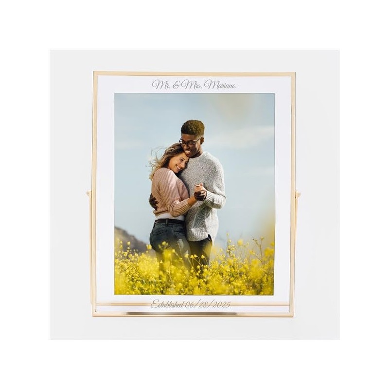 THINGS REMEMBERED Gold Glass 8x10 Photo Frame (Free Customization)