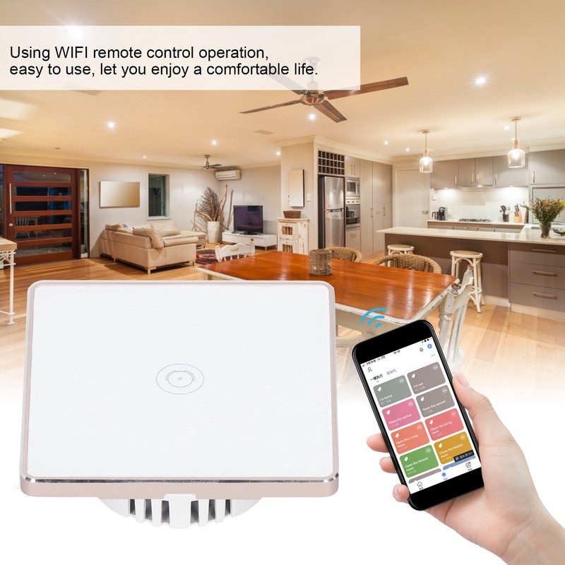 Smart Switch White Intelligent Wifi Wireless Remote Controller 100‑240VAC 10A