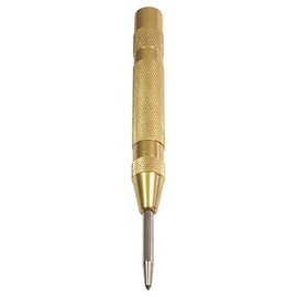 HTS 102A9 5" Brass Automatic Center Punch With Hardened Steel Tip