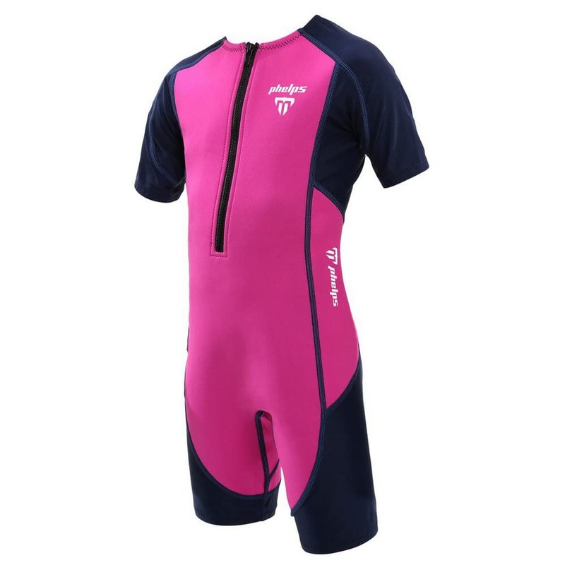 Kid's Swim Suit Aqua Sphere Stingray HP2 Short Sleeve Pink/Navy
