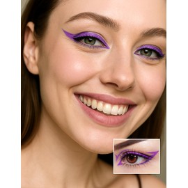 Jutqut Matte Gel Eyeliner, Waterproof and Smudge-proof Eyeliner Pen, Long-Lasting Vegan Eyeliner Pen for Quick Drying, High Colour Rendering Eye Liner, Purple Eyeliner Pen #09
