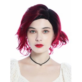 WIG ME UP - DW3334-Y2/BG Women's Wig Short Wild Wavy Parted Parting Ombre Black Red