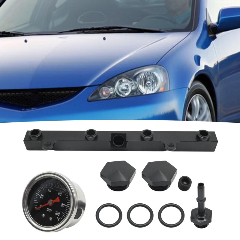 Saihisday Fuel Rail with Oil Gauge Kit Replacement for Honda