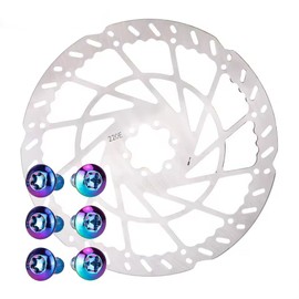 ZTTO 220mm Bike Disc Brake Rotor Thicken 2.3mm, More Durable Stainless Steel Bicycle Disc Brake Rotor with Colored Bolts for Road Bike, Mountain Bike, MTB, BMX
