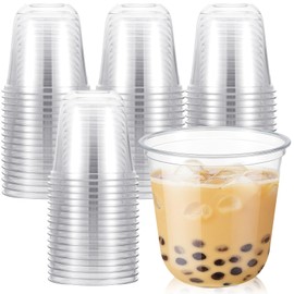 Ziliny 50 Pcs 10oz Disposable Stemless Glasses Crystal Plastic Wine Glasses Clear Classic Pet Cup for Meeting Weddings Birthdays Cocktail Graduation Party Supplies(Clear)