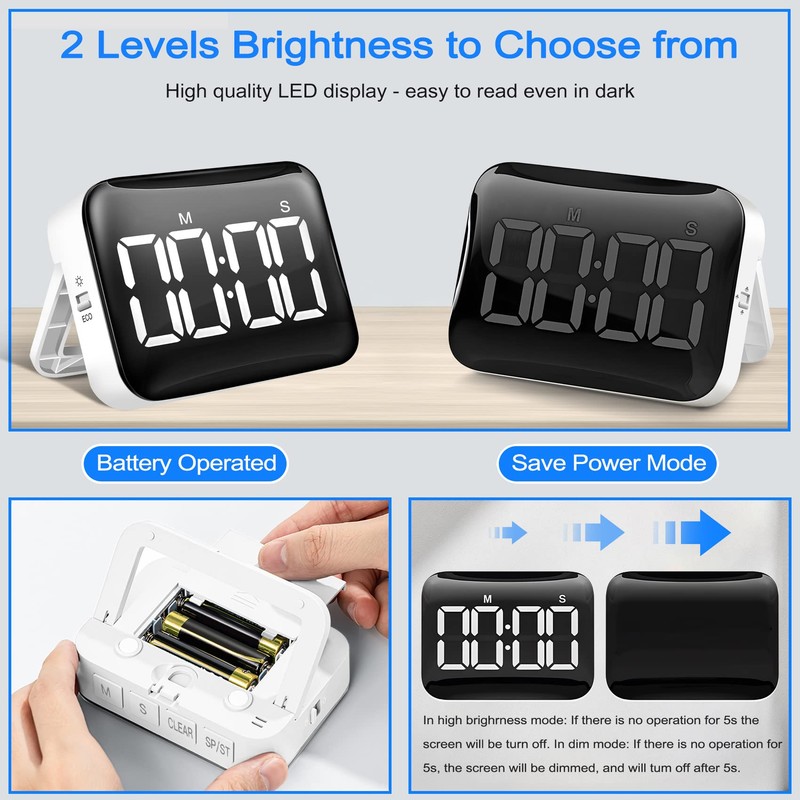 Oidnvay Digital Kitchen - Magnetic Countdown Count Up with LED