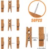 50 PCS Push Pin with Wooden Clips, Durable Wooden Push